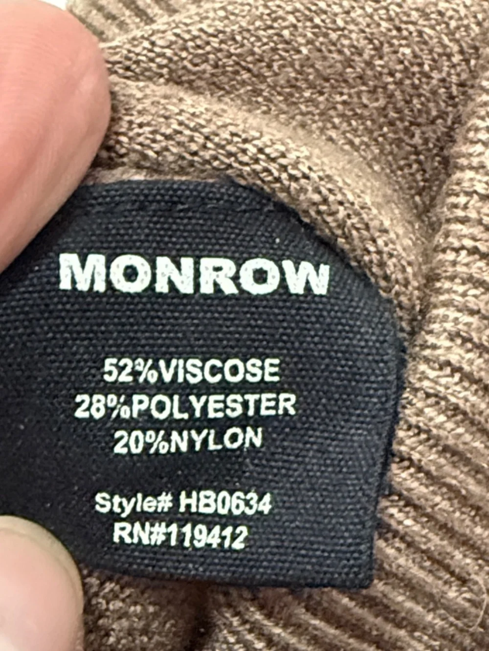 Monrow Women’s Tan Knit Jogger Pull On Sweatpants size Small
